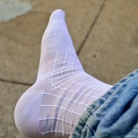 My white TNT sheer socks